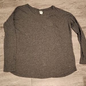 PINK Victoria's Secret Charcoal Long Sleeve Tee- Large